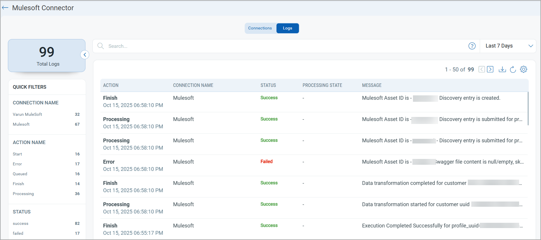 Logs tab.